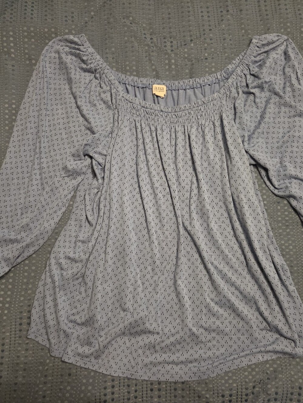 Light Blue Puff-Sleeve Women's Top